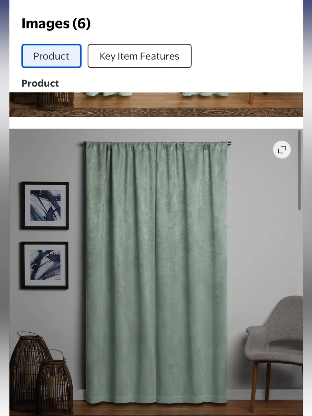 Soft sea  Green Curtain Panel  set of 2 panel 37”x84”